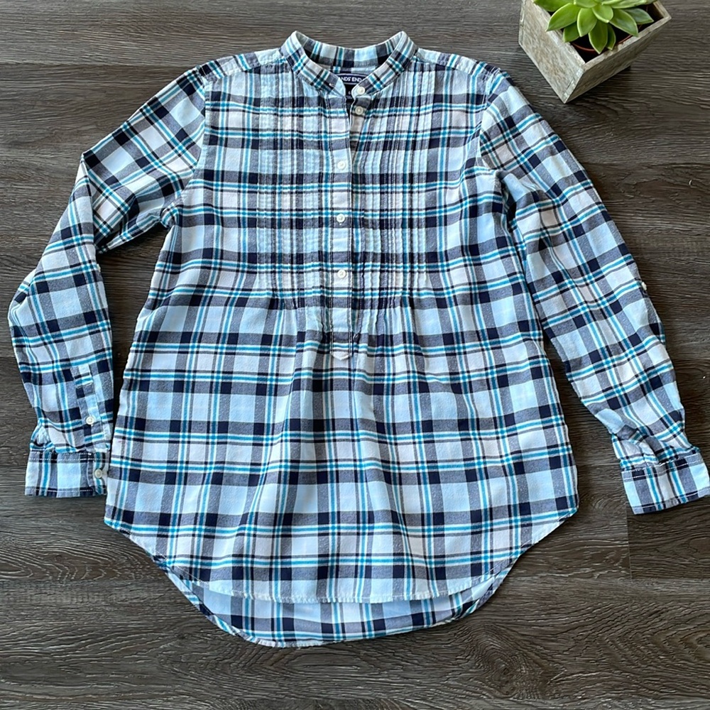 Lands’ End Women's Flannel Long Sleeve Tunic Top